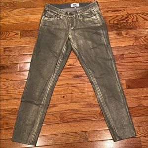 Paige gray gold coated skinny jean size 26